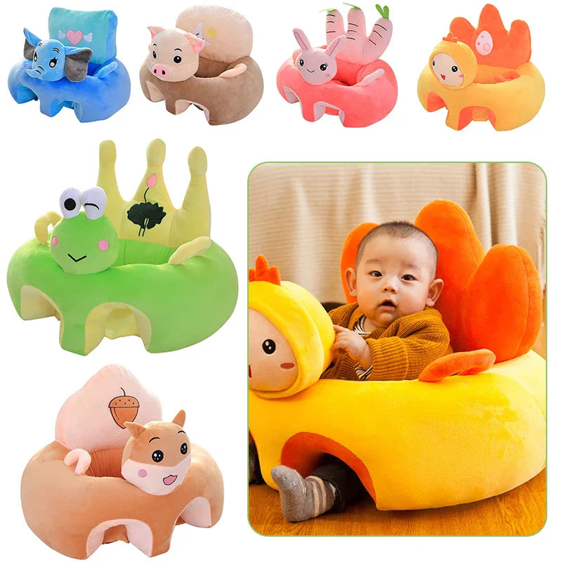 Cartoon Baby Sitting Chair Washable No Filler Baby Feeding Sofa Breathable Feeding Chair Cases Antiskid for Toddlers Supplies