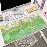 Green Plant Large Gaming Mousepad XXL Gamer Mouse Pad Size For Office Long Table Mat Kawaii Desk For Teen Girls For Bedroom