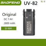 Baofeng UV 82 BL-8 Battery Walkie Talkie Ham Radio 2800/3800/4200 mAh Enlarge UV82 Plus UV-8D UV-82WX Original Radio Accessories