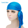 Unisex Silky Satin Durags Bandanas Turban Hat Elastic Headwear Headband Hair Accessories Black White Navy Blue Yellow Coffee