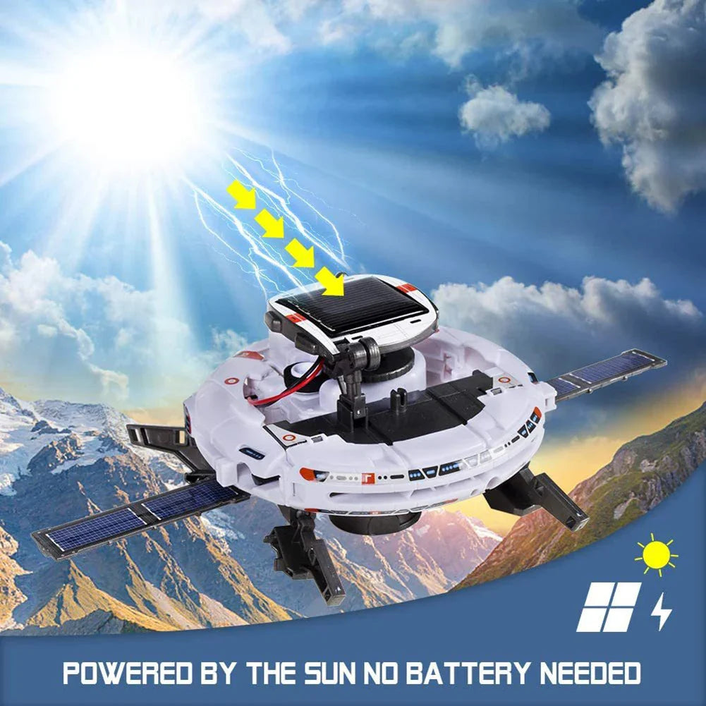 Creative 6 In 1 Solar Robot Car Space Ship Toys Technology Science Kits Solaire Energy Technological Gadgets Scientific Toy Boys