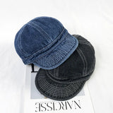 Short Brim Denim Baseball Caps for Men Summer Outdoor Leisure Visor Hats for Women Washed Cotton Hip Hop Casual Cap Unisex