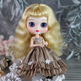 ICY DBS Blyth doll bjd joint body white skin cute Bun face suit 1/6 toy 30cm girl gift anime