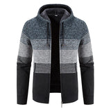 Autumn Winter Warm Cardigan Male Thick Knit Sweaters Fleece Coat Man Zip-Up Jacket Knitted Jumper Hooded Sweatshirt Men Clothing