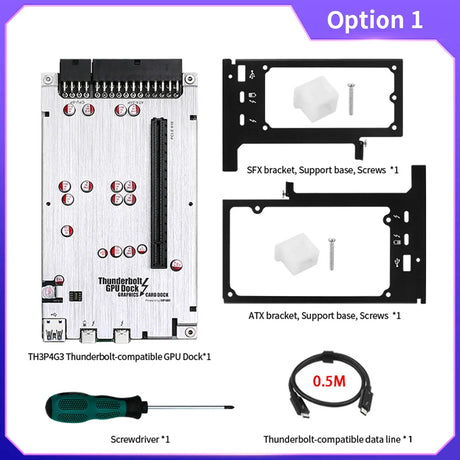 Thunderbolt-compatible GPU Dock TH3P4G3mini Graphics Card USB3.0 Extended PCI-E X16 Interface 60W PD Charging with Bracket