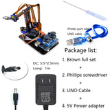 SG90 4 DOF Unassembly Acrylic Mechanical Arm Bracket Robotic Manipulator Claw For Arduino UNO Learning DIY Kit Programmable Toys