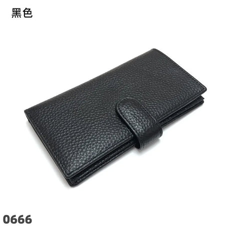 Custom Letters Men Genuine Leather Long Card Wallet Large Capacity Women Card Holder Multi Pockets Card Bag