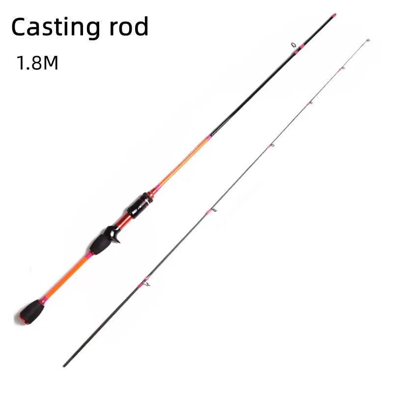 Mavllos Delicacy Solid Tip Bass Spinning Rod, Carbon Ultralight BFS Casting Rod Lure 0.6-8g/0.8-10g UL/L Tips Trout Fishing Rod