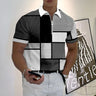 Men's Lapel Polo Zip Polo Polo Shirt Golf Shirt Plaid/Check Graphic Prints Geometry Turndown Designer 3D Clothing Golf Shirt