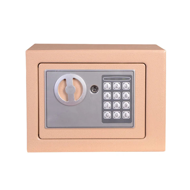 Digital Safe Small Household Mini Steel Safe Currency Vank Safe Deposit Box with Key to Safely Store Cash Jewelry or Documents