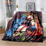 Anime JoJo's Bizarre Adventure Stone Ocean flannel Blanket Throw blanket Warm Sofa bed  children and girls Gift s