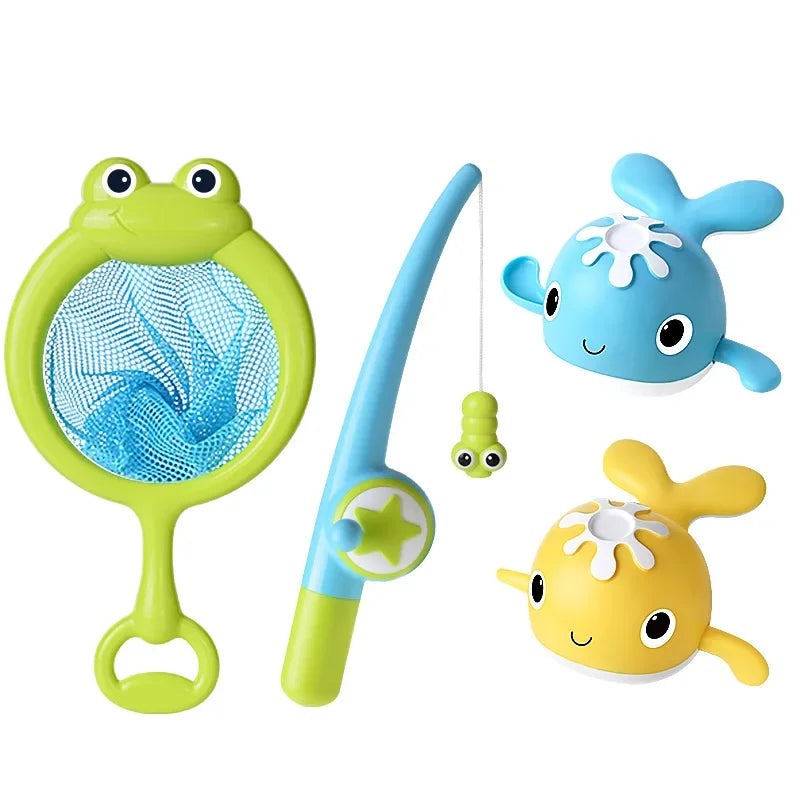 Cute Baby Bath Toy Kids Fishing Toy Set Magnetic Parent-child Interactive Game Swimming Pool Water Play Toy for Children Toddler