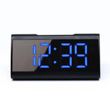 Led Alarm Clock Digital Children Electronic Alarm Clocks Curved Screen Mirror Temperature Clock with Snooze Function Desk Clock