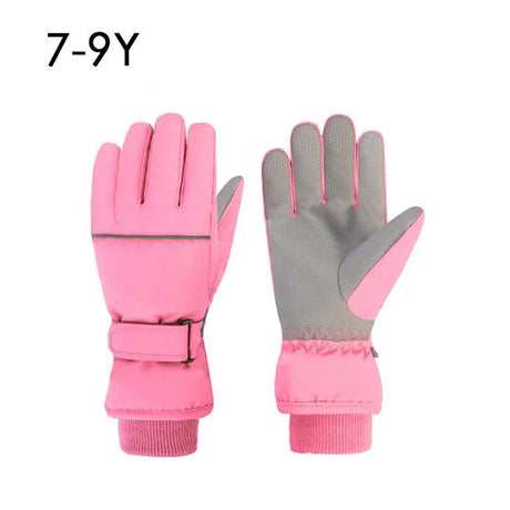 Waterproof Adult Kids Ski Gloves Thick Children Mittens Snowboard Outdoor Snow Child Winter Gloves for Boys Girls Fleece Lining