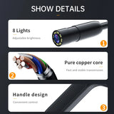 4.3 Inch HD Borescope Camera, IP67 Waterproof, 1080 Inspection Camera with Light, Pipe Garage Industrial Pipe Snake Endoscope,