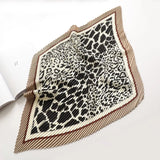 2023 Brand Crinkle Scarf Women Silk Satin Square Neck Tie Hand  Wirst Female Headscarves Bandana Shawl  Leopard Hair Foulard