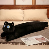 1PC 90~130cm Long Giant Cats Plush Toy Cylidrical Animal Bolster Pillow Cat Stuffed Plushie Children Sleeping Friend Gift