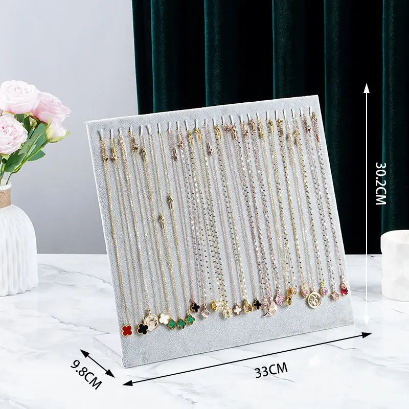 Velvet Necklace Pendant Display Stand Women Jewelry Rack Bracelet Storage Holder Organizer For Counter Display Board