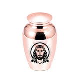 Cremation Urns for Human Ashes Holy Jesus Christian Ashes Urn Keepsake Small Aluminum alloy Ashes Urns  Decorative Memorial Urns