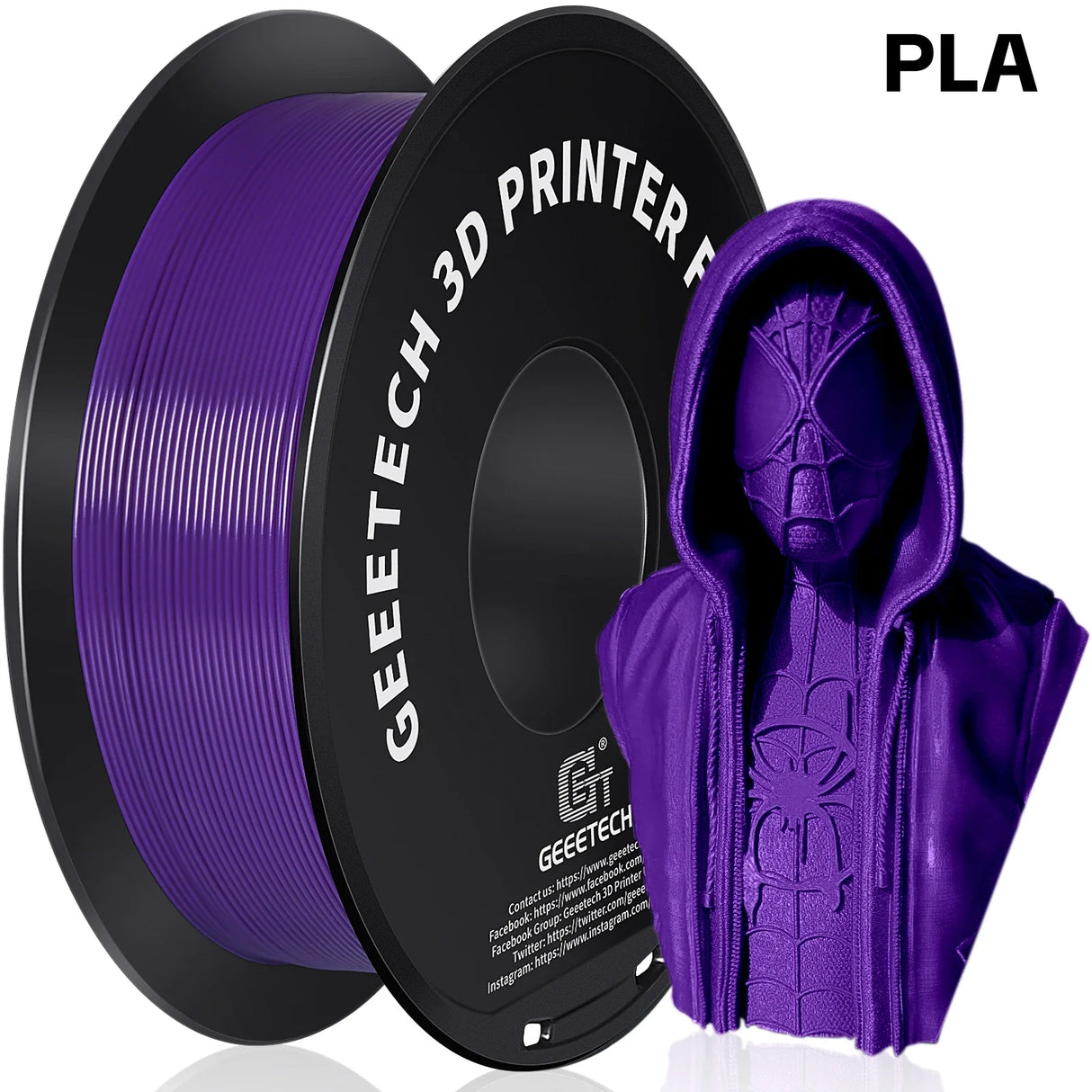 GEEETECH 3D Printing Materials PLA Filament For FDM 3D Printer 1 Kg (2.2lbs) Vacuum Packaging 1.75mm +-0.03mm