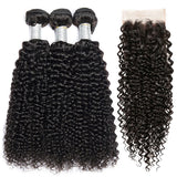 12A Kinky Curly Human Hair Bundles With Frontal HD Transparent 13x4 Brazilian Jerry Curl Weave Deep Wave Bundles And Closure