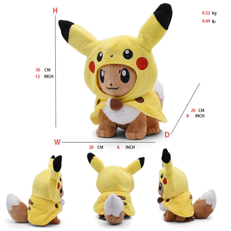 Pokemon Pikachu Cosplay Toys Charizard Snorlax Garchomp Tyranitar Hydreigon Anime Stuffed Plush Cartoon Peluche Dolls