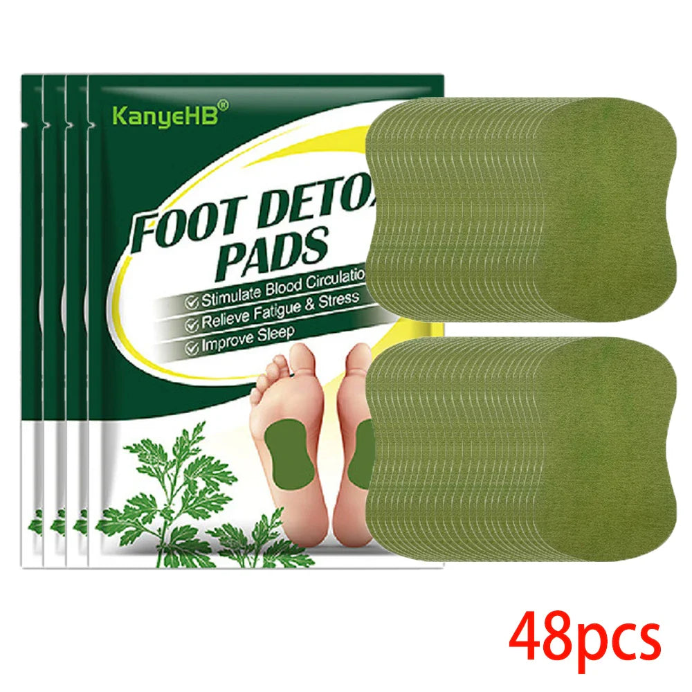 60/12PCS Detox Foot Patches Pads Natural Herbal Wormwood Artemisia Argyi Feet Body Toxins Cleansing Relieve Stress Help Sleeping