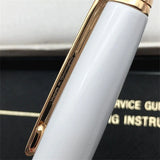 Luxury Msk-163 White Metal Ballpoint Pen Rollerball Pen Unique Reliefs Office School Writing Fountain Pens With MB Serial Number