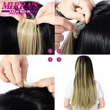 Synthetic Clip in Hair Extensions 6 Pcs/Set 16 Clips Long Straight Hairpieces Clip On Hair Extension for Women Blonde