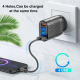 3.1A USB Charger Mobile Phone Adapter 4 Ports Multi Charger UK/US Plug Wall Charger For Huawei Xiaomi Redmi POCO Tablets Laptops