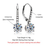 AnuJewel 1 Carat D Color Moissanite Dangle Drop 925 Sterling Silver Earrings With GRA Certificate Jewelry Wholesale