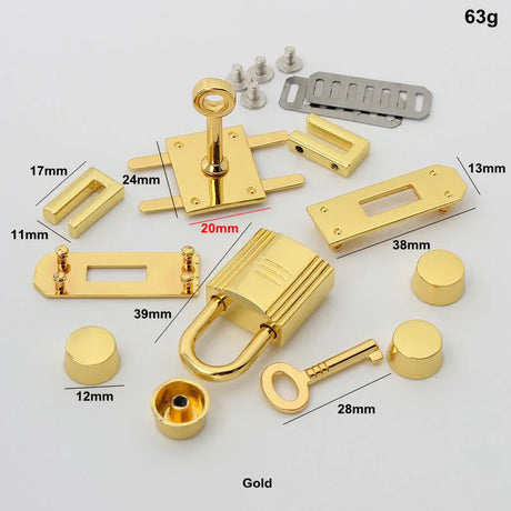 New Rectangle Eyelets Hanger Metal Lock for Bag Hardware Wholesale Fashion a Set of Locks Fitting Woman Handbag Bag Accessories