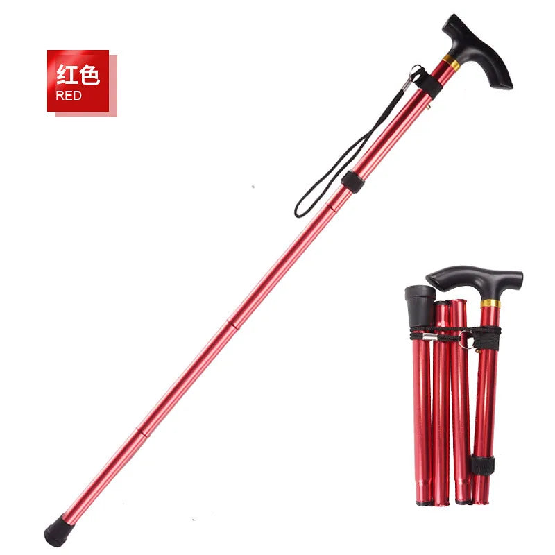 Adjustable Walking Stick Cane 2 Section Stable Anti-Skid Anti Shock  Crutch for Old Man Hiking