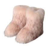 Winter Shoe Women's Winter Fluffy Faux Fox Fur Boots Woman Plush Warm Snow Boots Luxury Footwear Girls' Furry Fur Bottes Fashion