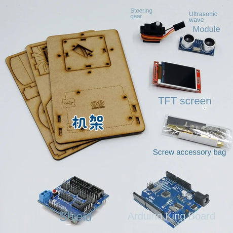 Acrylic Mini Radar Robot With TFT Small/Big Screen to Ultrasonic Radar For Arduino Robot for ESP8266 Programmable Toys Diy Kit