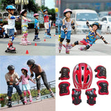 7Pcs Kids Skating Protective Gear Set Children Knee Wrist Guard Elbow Pads Bicycle Skateboard Ice Skating Roller Protector Guard