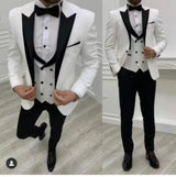 New Casual Fashion Men's Suit Slim Groom Wedding Tuxedo Three-piece Wedding Suit Dance Best Man Men's Suit Handsome Men