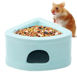 Hamster Hideaway House Ceramic Hamster Cave Small Pet Hideouts Feeding Bowl Multifunctional Habitat Bed for Lemmings Hamsters