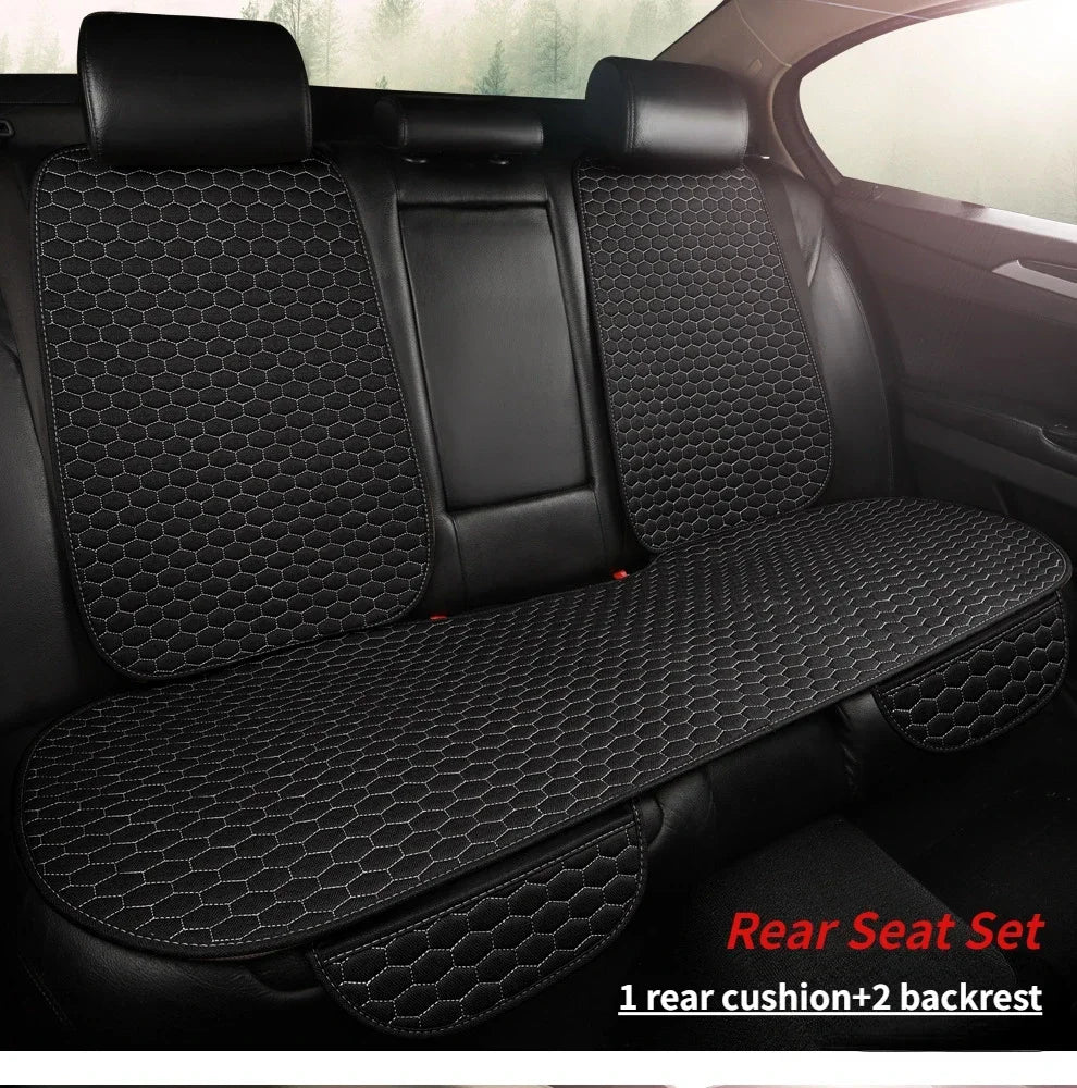 Linen Car Seat Cover for All Seasons Soft & Breathable Front Covers with Non-Slip Protector Universal Fit Most Car Van SUV Truck