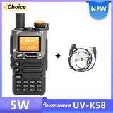 UV K58 Walkie Talkie 5W Quansheng UV-K6 Two Way Radio 50-600MHz Full Band Receiving Type C Charge Air Band DTMF Scramber UV-K5