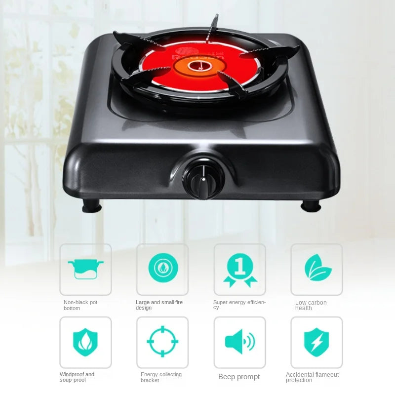 Infrared Cookerfierce Fire Gas Stove Single Stoves, Ionic Extinguishing Protection Home Natural Gas Burner Stove Desktop