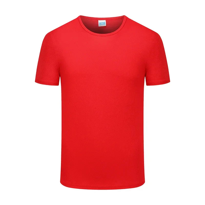 Plain T-shirts for Men Sport Quick Drying Fabric Mens Tshirt Unisex General Size O-neck Short Sleeve Blouse Company Custom Tees