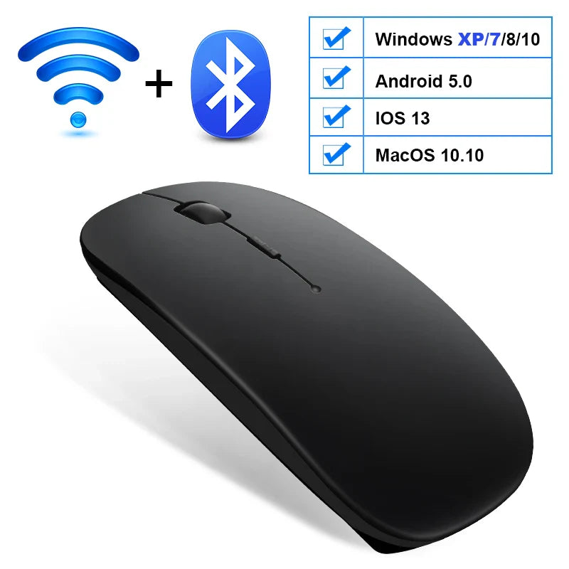 Wireless Mouse Computer Bluetooth Mouse Silent PC Mause Rechargeable Ergonomic Mouse 2.4Ghz USB Optical Mice For Laptop PC