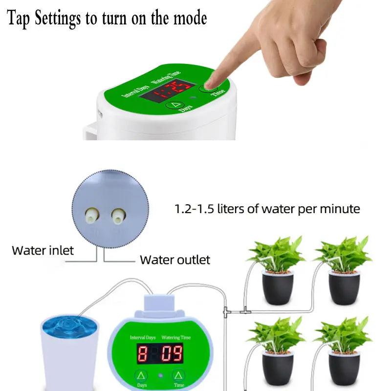 Eshico Smart Intelligent Watering Machine Digital Irrigation System Garden Tools Water Timer Adjustable Sprinklers Rechargeable