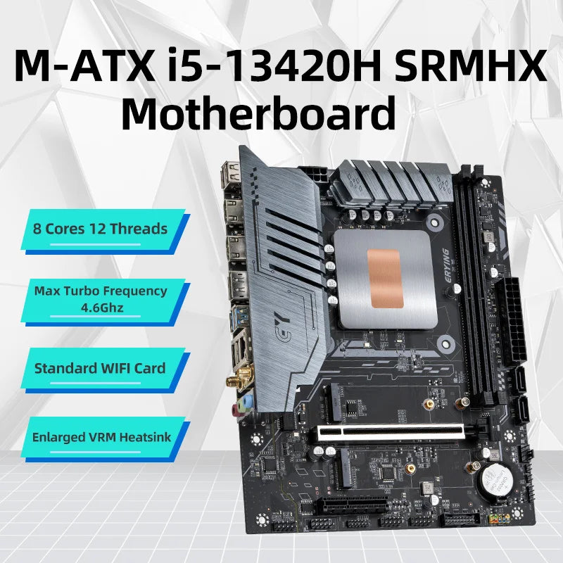 ERYING DIY Desktops Motherboard with Onboard CPU Interpose Kit i5 13420H i5-13420H 8C12T DDR4 Gaming PC Computer Assembly Set