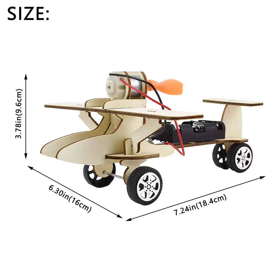 Gliding Aircraft Technology Science Toys DIY Experiment Electric Kit Warhawk Glider Kids Toys Stimulate Creativity Wooden Model