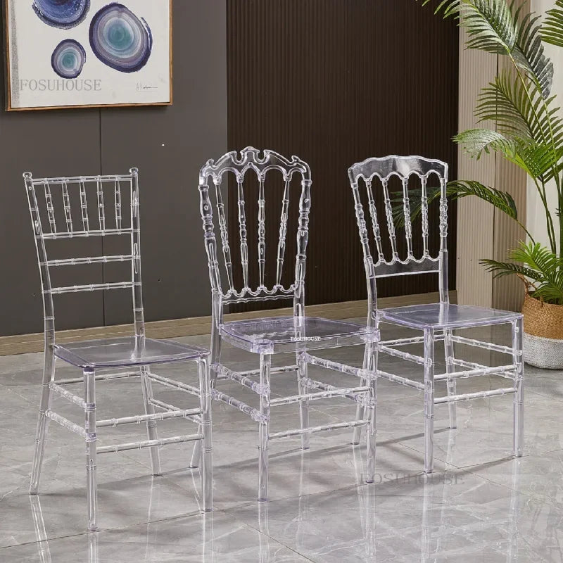 Home Transparent Dining Chair Hotel Crystal Chair Commercial Furniture Outdoor Wedding Chair Banquet Lounge Chairs For Events