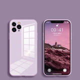 Soft Silicone Frame Phone Case For iPhone 15 14 13 12 Mini 11 Pro XS Max XR X SE 2020 8 7 Plus Tempered Glass Back Cover