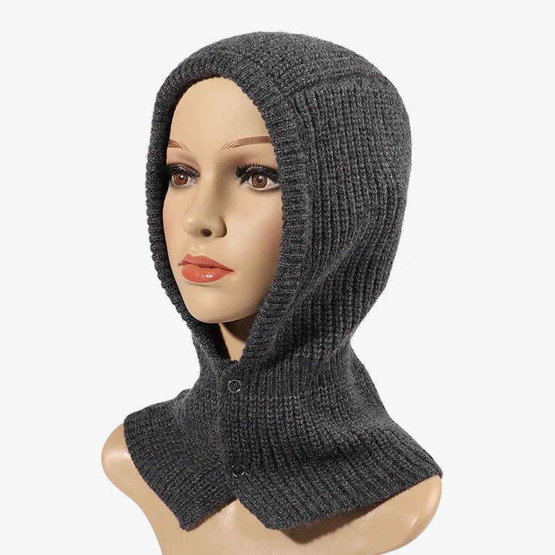 Rainbow Wool Balaclava Hats for Men Women Unisex Knitted Hooded Outdoor Lady Skullies Hat One-Piece Neck Collar Beanies Gorras