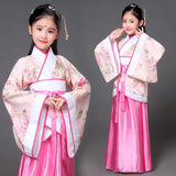 Traditional Chinese Dance Costumes for Girls Ancient Opera Tang Dynasty Han Ming Hanfu Dress Child Clothing Folk Dance Children